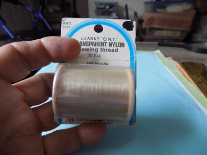 NIP Clark ONT Transparent Nylon sewing thread clear 150 yards