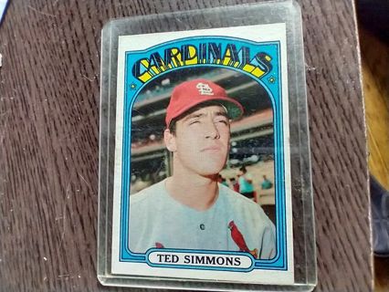 Ted Simmons Cardinals 1972 Topps