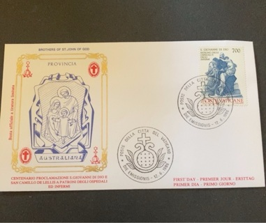 Vatican 1986 FDC serial numbered 