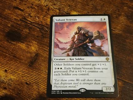 Magic the Gathering mtg Valiant Veteran rare card Dominaria United