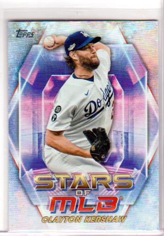 Clayton Kershaw, 2023 Topps Stars of MLB Card #SMLB-31, Los Angeles Dodgers, (L6)