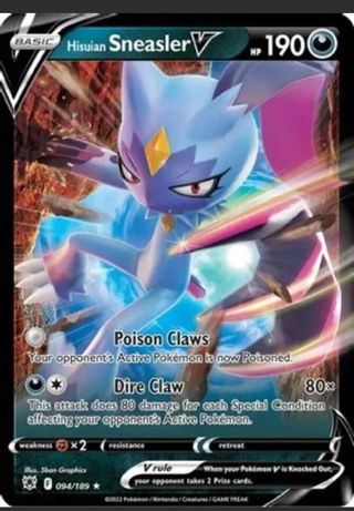 NM Ultra Rare Hisuian Sneaseler V Pokemon card TCG SWSH