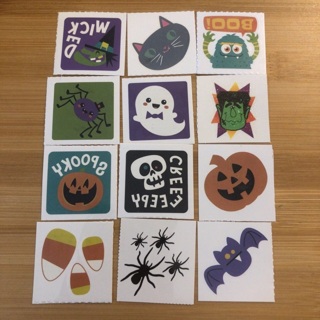  12 Halloween Temporary Tattoos Lot 6