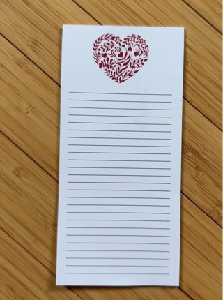 9 page Hearts notepad