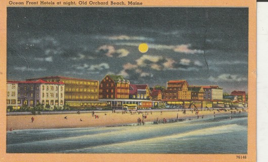 Vintage Used Postcard: 1951 Ocean Front Hotels, Old Orchard Beach,. Maine