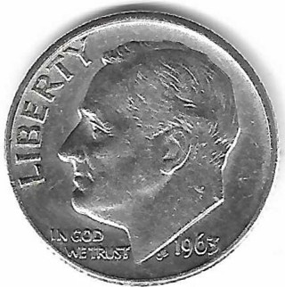 1963-D Roosevelt Dime 90% Silver U.S. 10 Cent Coin