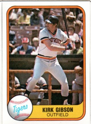 1981 Fleer Kirk Gibson Rookie #481