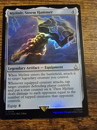 Magic the gathering mtg Mjolnir Storm Hammer foil rare card