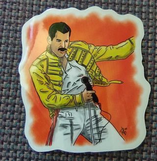 1 new 3 inch Queen Freddy Mercury vinyl laptop sticker for Xbox, PS4