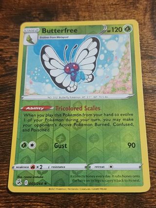 Pokemon Butterfree reverse holo rare 003/264