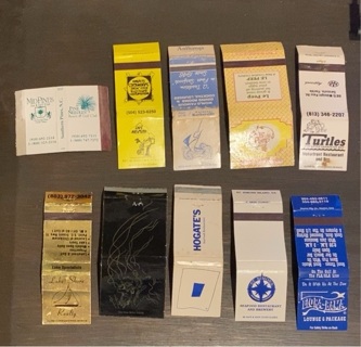 TEN DIFFERENT VINTAGE MATCHBOOK COVERS