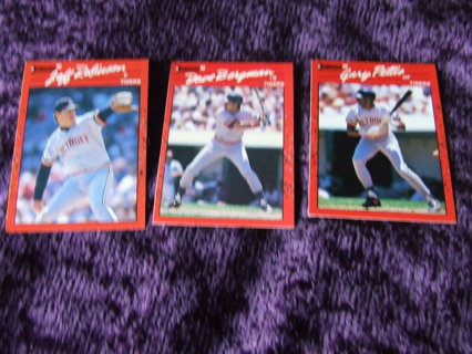 1990 Detroit Tigers Team Fleer Card Lot of 3