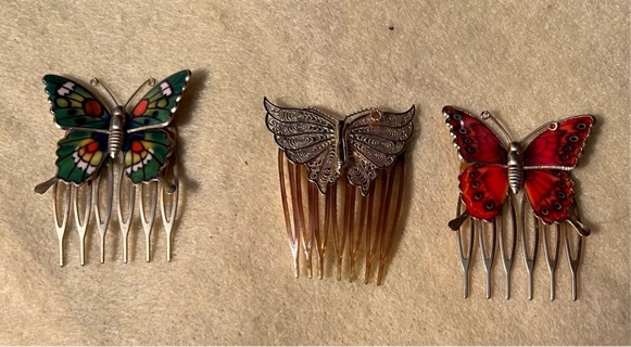 Three Butterfly Hair Combs (NEW )