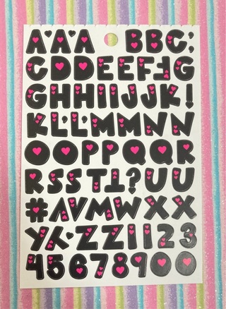 Kawaii alphabet sticker sheet 