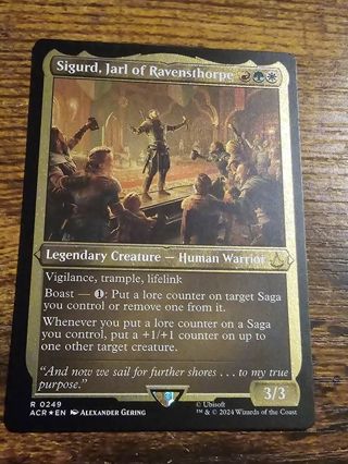 Magic the gathering mtg Sigurd Jarl of Ravensthorpe etched foil rare card Assassins Creed