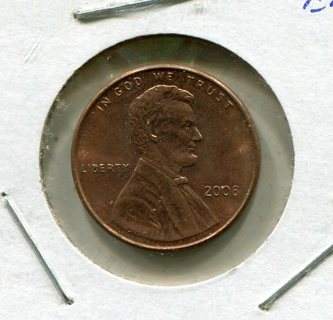 2008 P Lincoln Cent Error-Die Chip @ Liberty