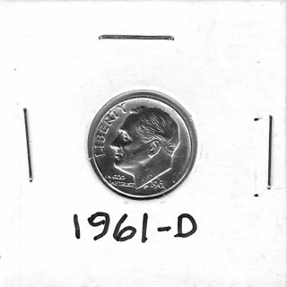 1961-D Roosevelt Dime 90% Silver U.S. 10 Cent Coin