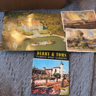 3 Vintage post cards and a pamphlet of Derry & Tom’s