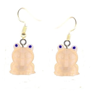 SP LIGHT ORANGE GLOW IN THE DARK FROG EARRINGS #3 (PLEASE READ DESCRIPTION)