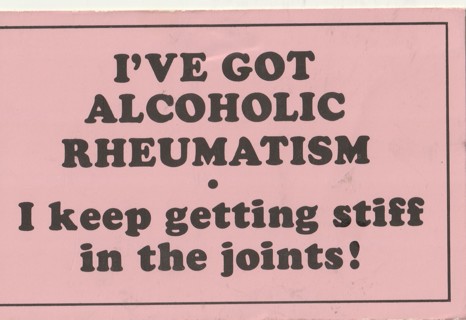 Vintage Unused Postcard: (gin)Comic: I've Got Alcoholic Rheumatism