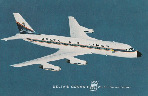 Vintage Unused Postcard: e: Delta Airlines