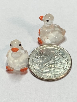 DUCKS~#3~CLEAR~SET OF 2 DUCKS~GLOW IN THE DARK~FREE SHIPPING!