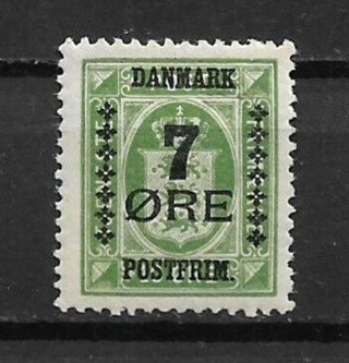 1926 Denmark Sc189 7o surcharged on 10o Official MH