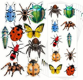 ➡️⭕1" INSECTS STICKER SHEET!! (10 STICKERS)⭕