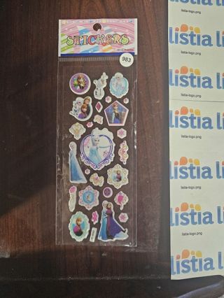 1 sheet frozen puffy stickers