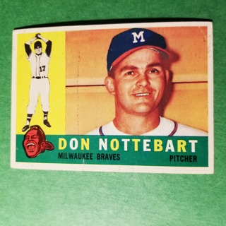 1960 - TOPPS BASEBALL CARD NO. 351 - DON NOTTEBART - BRAVES