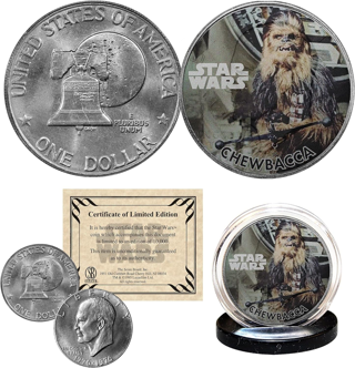 [NEW] Star Wars - Chewbacca - Officially Licensed 1976 Eisenhower Dollar | U.S. Mint Coin