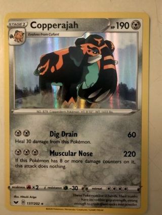 Copperajah 137/202 rare holo pokemon