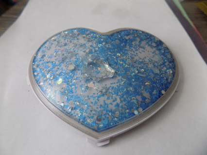 5inch wide and 4 inch tall heart shape large barrette with floating metallic graffiti