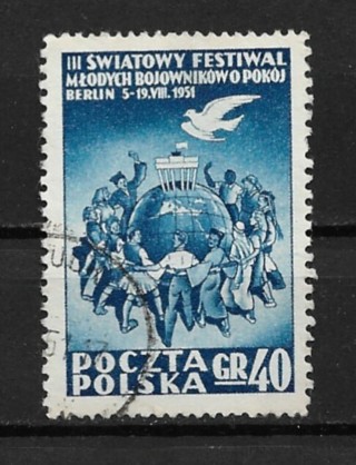 1951 Poland Sc523 3rd world Youth Festival, Berlin used