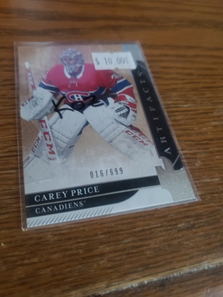 2019-20 Artifacts Stars #120 Carey Price #/699 Montreal Canadiens 