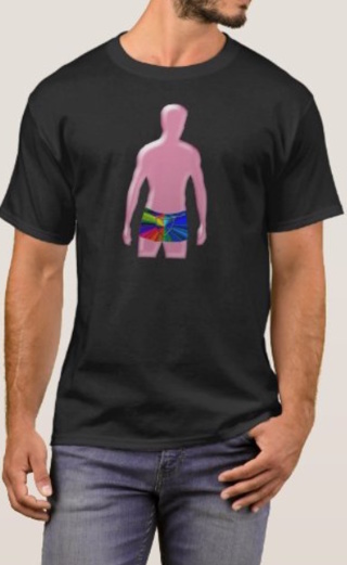 Pink Man in Rainbow Underwear T-Shirt