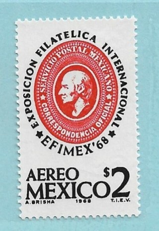 1968 Mexico Sc334 2p EFIMEX '68, International Philatelic Exhibition, Mexico City MNH