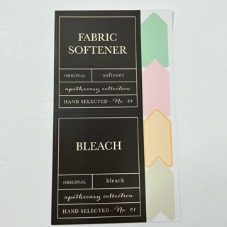 Fabric Softener & Bleach Laundry Labels 