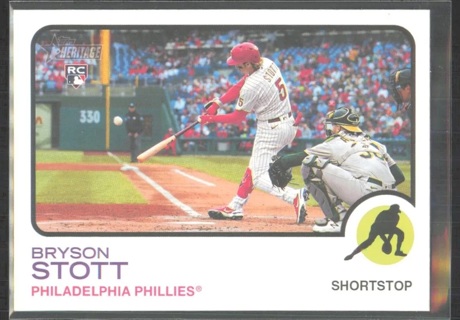 2022 Topps Heritage High Number Bryson Stott Rookie Philadelphia Phillies #605