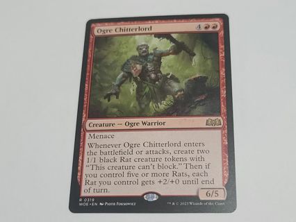 Magic the gathering mtg Ogre Chitterlord rare card Wilds of Eldraine