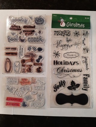 50+ Holiday Unmounted Stamps for Crafting