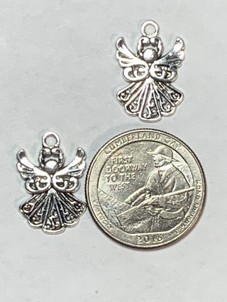 ANGEL CHARMS~#7~SILVER~SET OF 2 CHARMS~FREE SHIPPING!