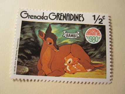 Grenada / Disney 1/2 cent stamp: 1980 Bambi - Uncancelled