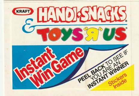 Kraft toys-r-us instant win game card 