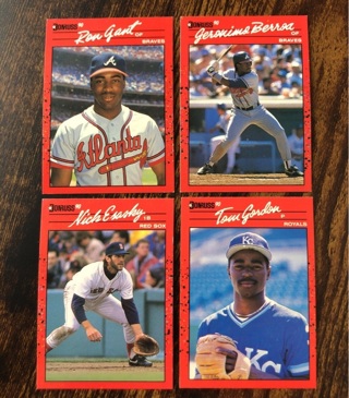 4x 1990 Donruss Baseball Cards