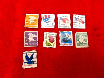 9 - Different Letter ID  U.S. Stamps. 