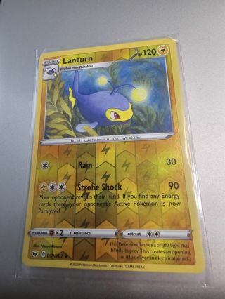 Pokemon Lanturn reverse holo rare card 069/202