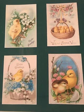 Set of 4 Easter Mini-Post-cards -misc. #1