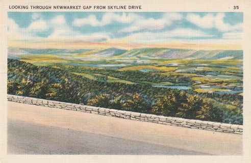 Vintage Used Postcard: c: Newmarket Gap from Skyline Drive