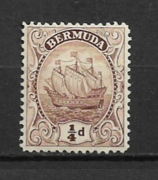 1928 Bermuda Sc81 ¼d Caravel MH